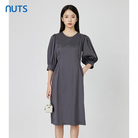 NUTS秋季新款时尚气质休闲风宽松显瘦中袖连衣裙女231102188B