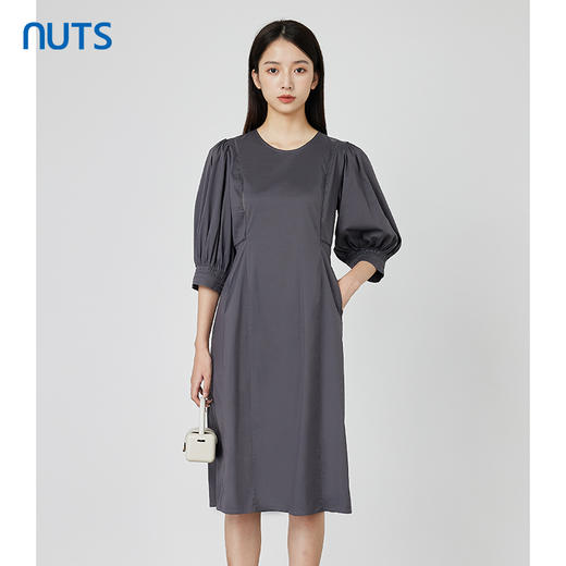 NUTS秋季新款时尚气质休闲风宽松显瘦中袖连衣裙女231102188B 商品图0