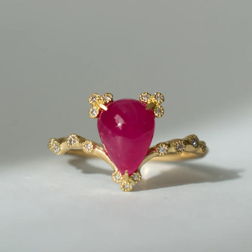 订购6周到｜Shinkai-spread ruby diamond-红宝石 钻石镶嵌 18k金 戒指［日本设计师］ 商品图5