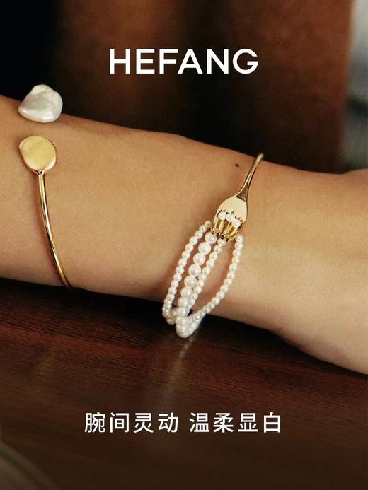 HEFANG何方珠宝餐具意面手链奶油意面仿珍珠轻奢手环 商品图3