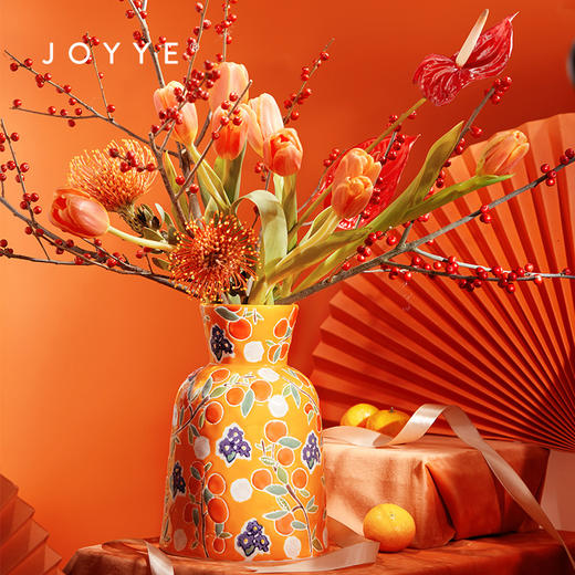 JOYYE大吉大利-陶瓷新中式花瓶餐桌花瓶摆件客厅插花轻奢高档乔迁家居礼物 商品图0