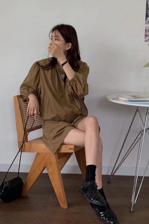 Kai & Kiera 咖色设计感夹克短裤套装 13477 商品图1