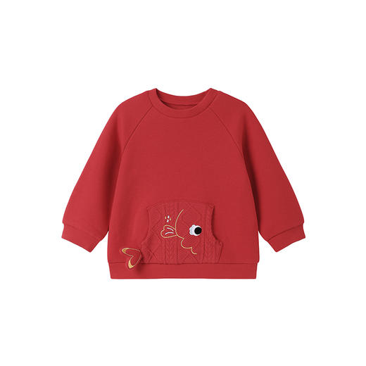 英氏男童卫衣秋冬款长袖加绒保暖卫衣绒衫新款喜庆新年卫衣 商品图4