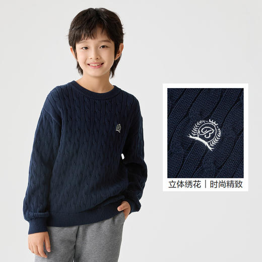 巴拉巴拉童装儿童套头毛衣打底针织衫新款秋冬季圆领时尚百搭 商品图3