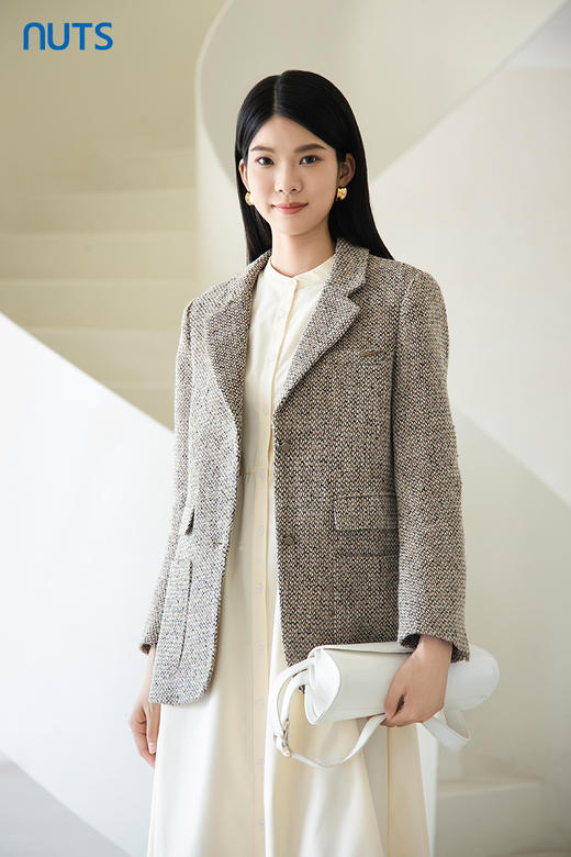 NUTS秋季新款2023时尚宽松显瘦百搭通勤风西装外套女 4350404A1 商品图5