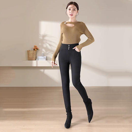 ESBACK 鹅绒加厚小黑裤 | 纳米锁温+绵羊毛+鹅绒填充 防风防水防污 弹力舒适 高腰保暖 柔软亲肤 显瘦显腿长 商品图3