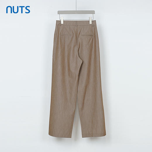 NUTS秋季新款咖色高腰通勤宽松直筒长款休闲裤西装裤女333071168 商品图1