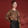 QS-12498178早秋真丝剪花圆领小衫高级感100%桑蚕丝大码长袖T恤打底衫女8178 商品缩略图0