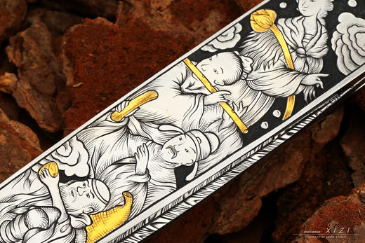三希堂  现代刀系列  八仙过海黄金小折  未开刃 商品图8