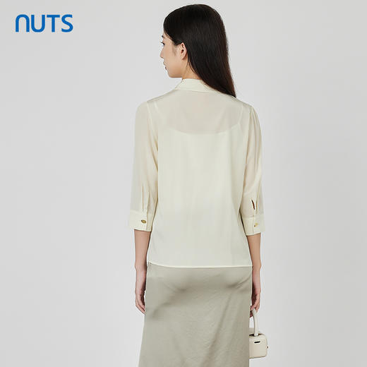 NUTS秋季新款气质通勤风100%桑蚕丝西装外套女231048113B 商品图4