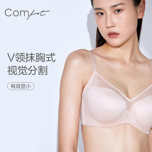 【海信嘉年华】安莉芳Comfit内衣女大胸显小V领聚拢防下垂薄款大码文胸CBW0093 商品图1