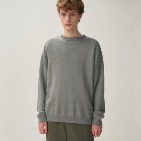 ATON WOOL WASHI CREWNECK SWEATER羊毛和纸纤维混纺圆领套头毛衣