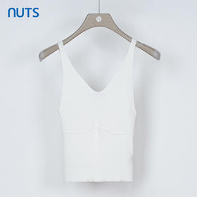 NUTS秋季新款纯欲性感别致V领修身背心女332052101