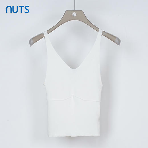 NUTS秋季新款纯欲性感别致V领修身背心女332052101 商品图0