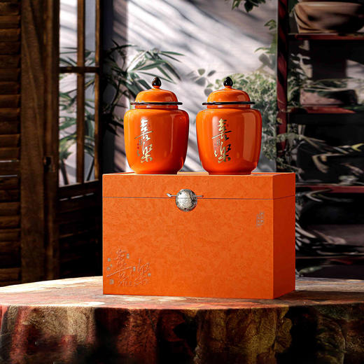 喜乐【橙.大容量双瓷.适合装散茶】135元1套.整箱6套 商品图1