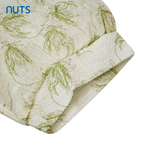 NUTS绿色法式碎花连衣裙女夏气质减龄洋气圆领别致裙子428103482 商品图3