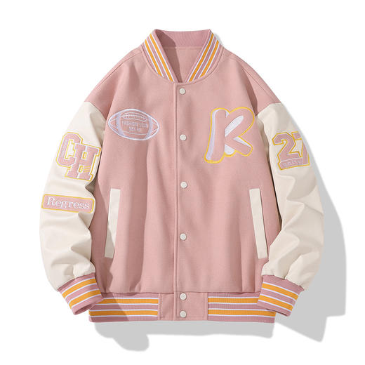 雀说爆款情侣款棒球服夹克外套男刺绣棒球服AL6618 商品图2