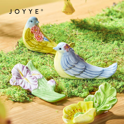 JOYYE鸟语花香-勺筷套装筷子家用高档新款轻奢陶瓷勺子长柄浮雕手绘筷子架 商品图4