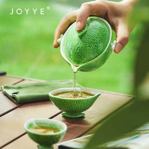 JOYYE喜乐安柠-手绘陶瓷快客杯一壶二杯高颜值户外露营便携旅行茶具小套装 商品图7