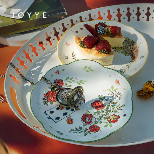 JOYYE爱丽丝-欧式新骨瓷餐具套装艺术盘子家用菜盘高级感ins风釉下手绘 商品图2