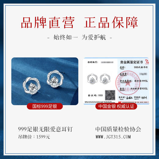 Winy925纯银无限爱意耳钉送女友闺蜜节日生日礼物 商品图7