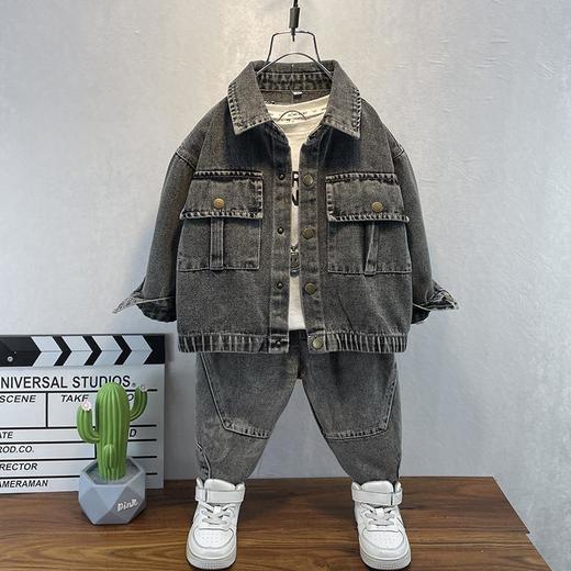 【男童春装牛仔套装】2024新款韩版男孩帅气衣服春秋儿童时髦两件套潮 商品图3
