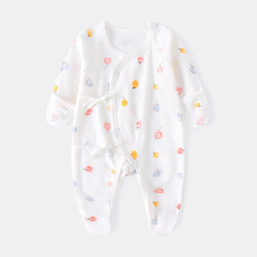 【包手包脚防抓蝴蝶衣】新生婴幼儿棉连体衣初生衣服春秋年服绑带哈衣 商品图0