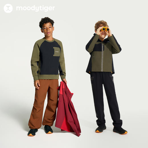 【24年秋新】moodytiger24秋新男童防风拒水户外运动透气速干长裤43111307 商品图4