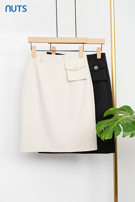 NUTS商场同款半身裙简约通勤高腰中裙女131062062A 商品图5
