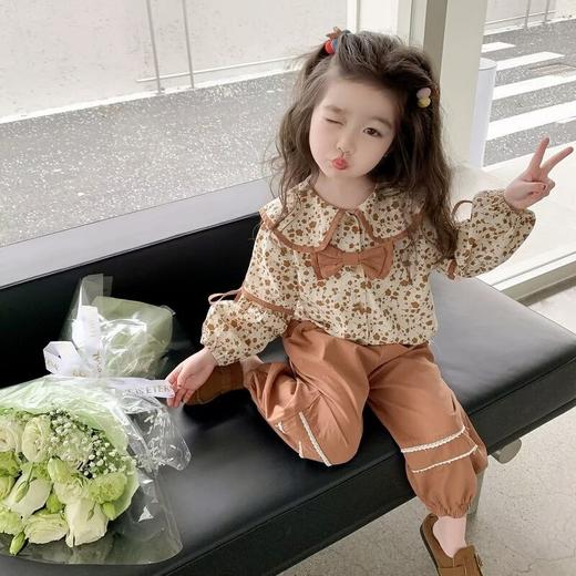 【儿童碎花蝴蝶结两件套】女童套装春秋季2023新款洋气时髦女宝宝春款 商品图1