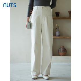 NUTS2023春秋季新款复古休闲直筒长裤女简约设计感宽松4340705A1