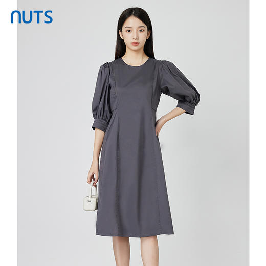 NUTS秋季新款时尚气质休闲风宽松显瘦中袖连衣裙女231102188B 商品图2