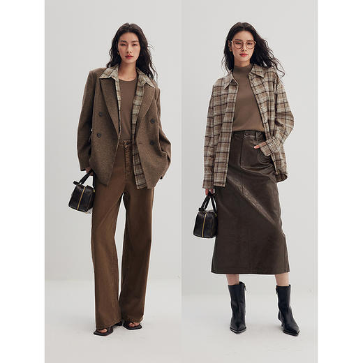 棉仓356604005-复古斑驳感格子衬衫 商品图4