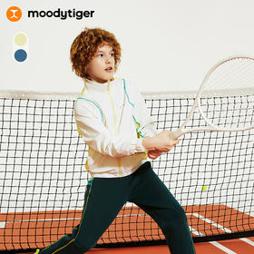【24年秋新】【网球系列】moodytiger男童外套24秋新款透气户外拼接运动衣43110403