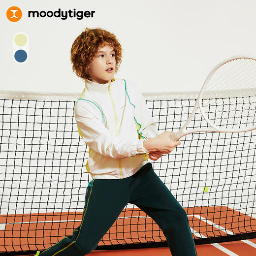 【24年秋新】【网球系列】moodytiger男童外套24秋新款透气户外拼接运动衣43110403 商品图0