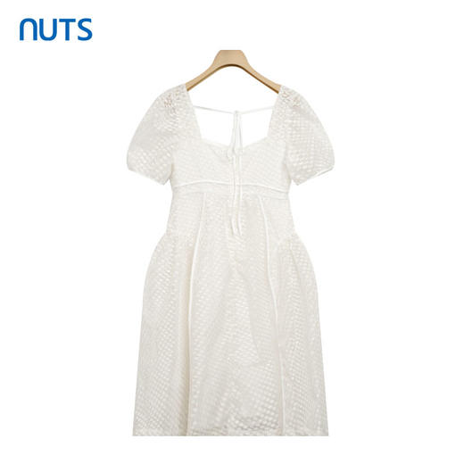 NUTS高级感复古法式连衣裙女夏季新款泡泡袖雪纺修身324101346 商品图3