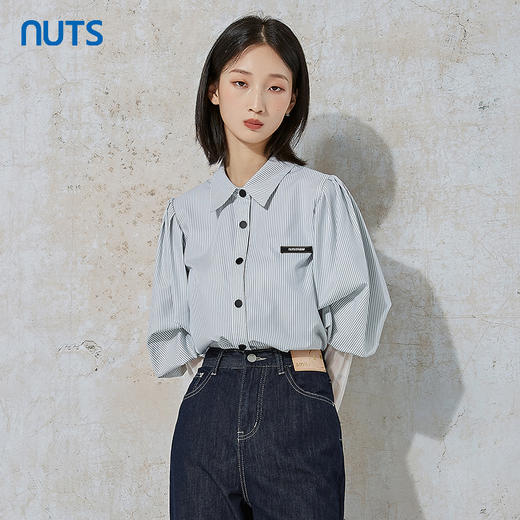 NUTS秋季新款气质通勤风时尚宽松显瘦长袖衬衫女231013083B 商品图2
