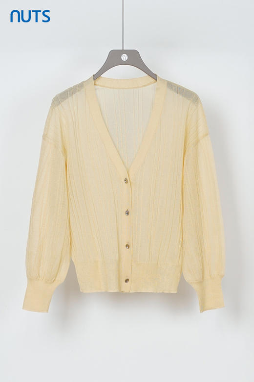 NUTS秋季新款简约时尚V领单单排扣纯色短外套女331053173 商品图5