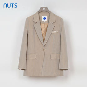 NUTS秋季新款杏色高级感气质休闲简约通勤西装外套女334042336