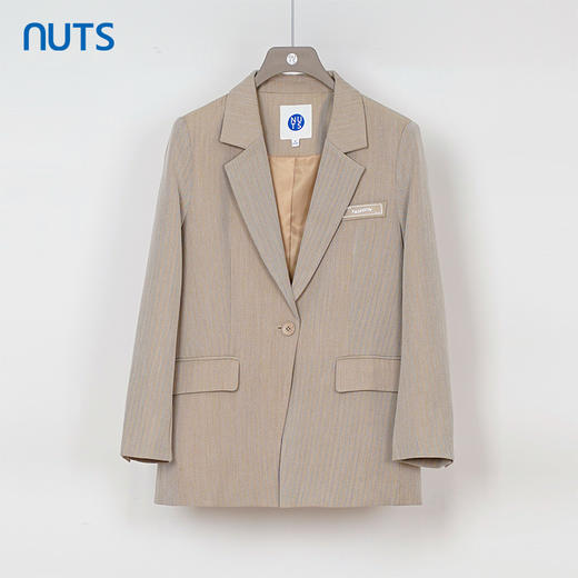 NUTS秋季新款杏色高级感气质休闲简约通勤西装外套女334042336 商品图0