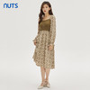 NUTS春秋季新款时尚气质休闲风碎花拼接设计长袖连衣裙333102180 商品缩略图0
