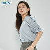 NUTS夏季新款简约气质圆领泡泡袖衬衫女429011367 商品缩略图1