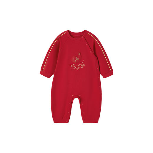 英氏婴儿拜年服秋季长袖婴儿衣服男宝宝喜庆连体衣新款新年装 商品图4