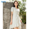 NUTS夏季新款时尚仙气风绿色碎花连衣裙女428101518 商品缩略图2