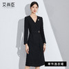艾尚臣法式职业连衣裙女秋新款收腰女装高级感黑色教师轻奢高级感 商品缩略图0