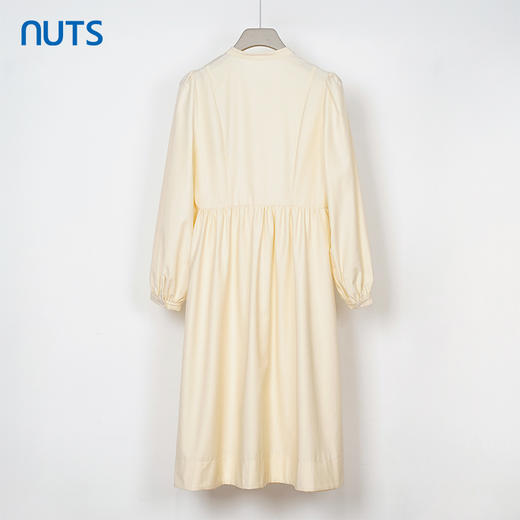 NUTS秋季新款杏色法式文艺宽松气质高腰显瘦长袖连衣裙333101166A 商品图1