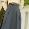 NUTS2023秋季新款西装半身裙女中长款高腰气质百褶A字裙4350603A1 商品缩略图1