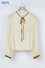 NUTS秋季新款宽松法式复古蝴蝶结木耳边长袖套头衫女331012271 商品缩略图5