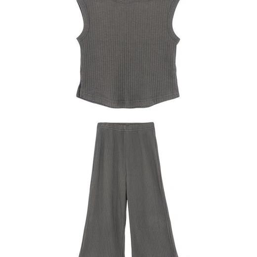 【宝宝冰丝两件套】夏季新款女童套装女宝宝夏装宽松无袖背心上衣长裤 商品图4