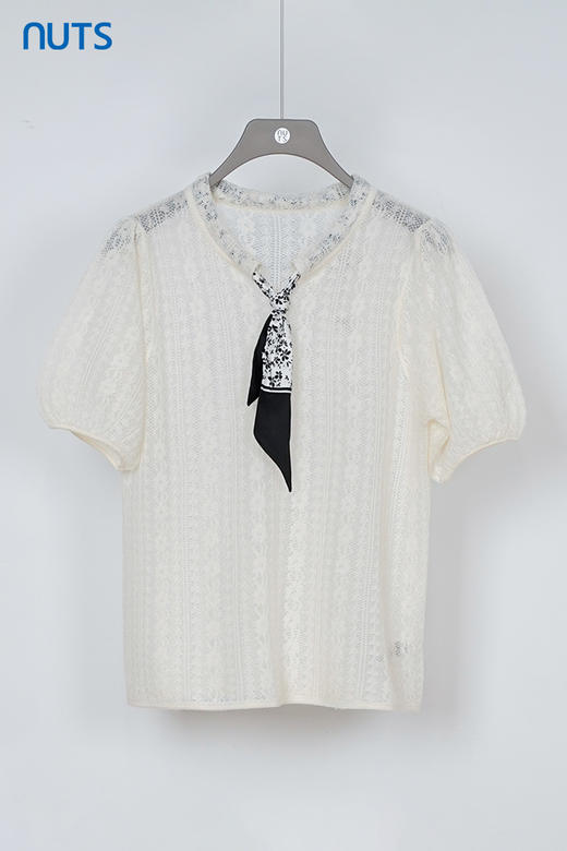 NUTS秋季新款法式时尚别致宽松别致小香风毛织套头衫女332053380 商品图5